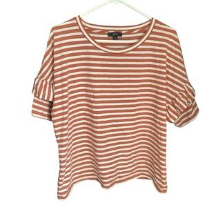 Large J Crew Ruffle Sleeve T Shirt